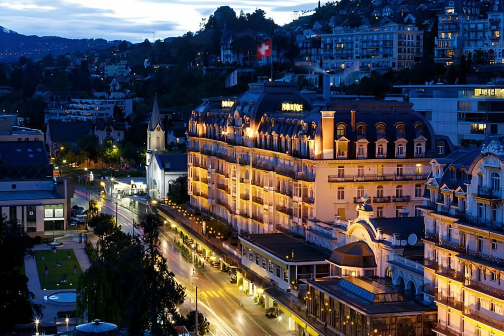 Famous a five star luxury hotel in Montreux, Switzerland